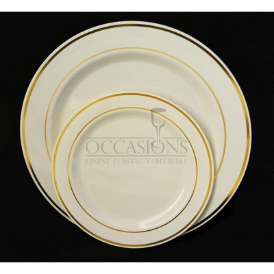 6" Bone/Gold Round Bread/Dessert Plate