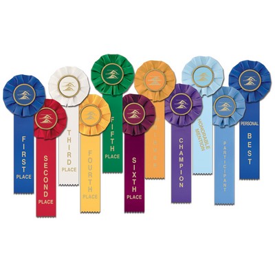 Swim Stock Rosette Ribbon w/ Single Streamer