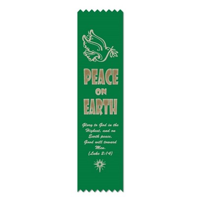 2"x8" Stock Prayer Ribbon "Peace On Earth" Bookmark