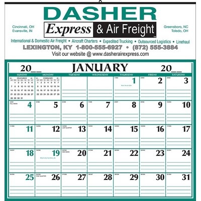 Lined Memo Half Apron Calendar