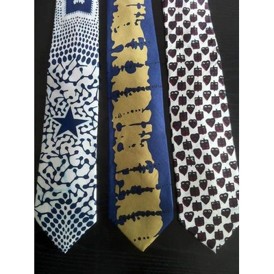 Polyester custom logo wet dyed adult neck tie