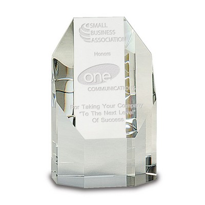 Octagon Tower Optic Crystal Award (3"x5")