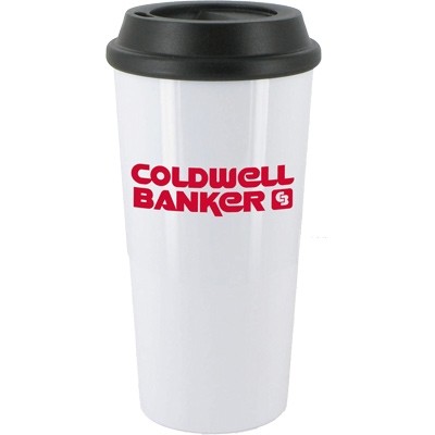 16 Oz. White "On The Go" Double Wall Acrylic Tumbler