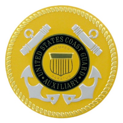 2" U S Coast Guard Auxiliary Embossed Litho Printed Medallion Insert Disc