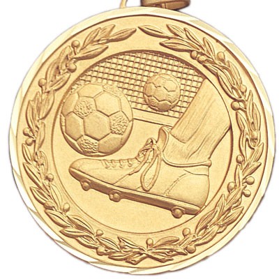 2" K Series Soccer General w/Ball & Shoe Die Struck Medal