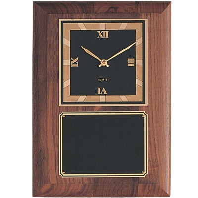 Genuine Walnut Clock Plaque w/Screened Plate (8"x10")