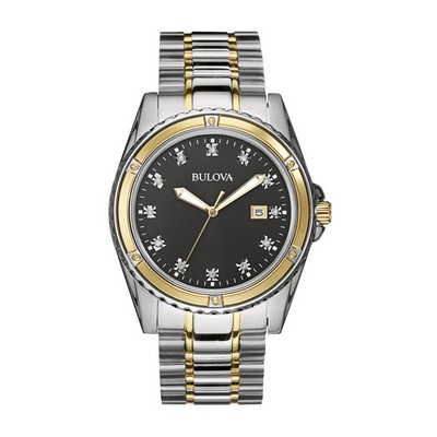 Men's Bulova Diamond Accent Watch with Black Dial