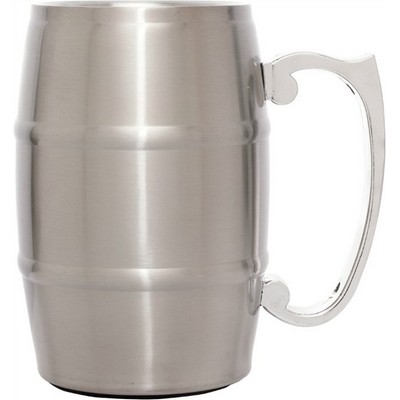 Barrel Mug - Stainless Steel (Silver) - 17 oz.