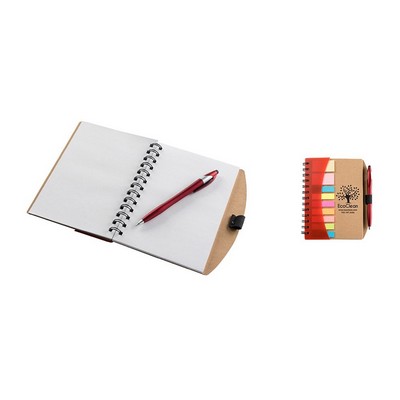 Cardboard Spiral Side Bound Jotter with Pen - 6.1 x 7