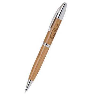 Bamboo pen - chrome trim