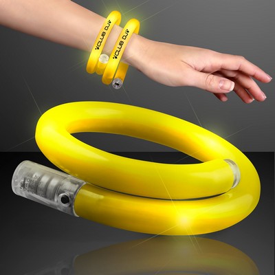 Blinky LED Yellow Tube Bracelets - Domestic Print