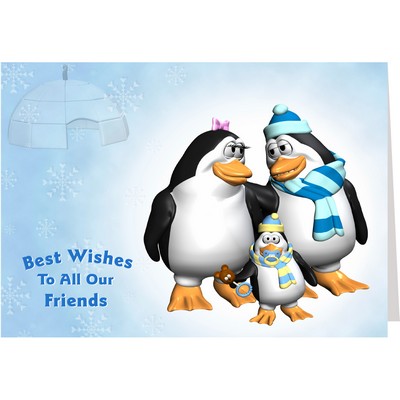 Penguin Best Wishes Holiday Greeting Card