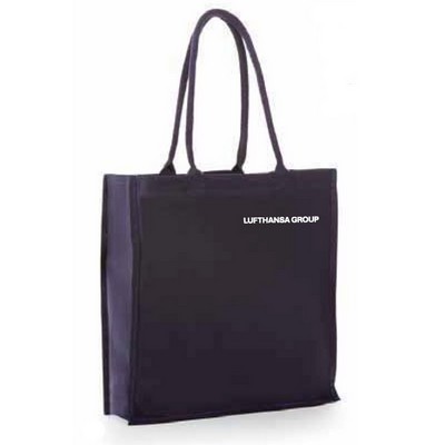 12 Oz. Cotton Canvas Tote Bag w/Fancy Web Handle (15"x16"x6")