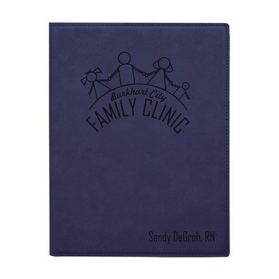 Leatherette Portfolio with Notepad (lrg) - Blue