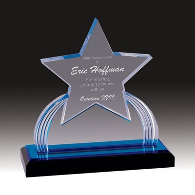 7¼" Blue Carved Star Impress Acrylic Award