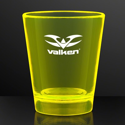 1.5 oz. UV Reactive Yellow Glow Shot Glasses - Domestic Print