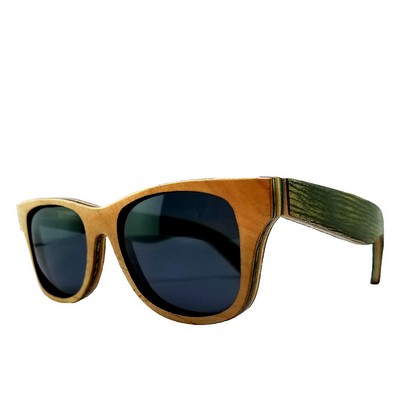 Recycled Sycamore Skateboard Sunglasses - Handmade in USA