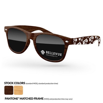 Faux-wood Retro Sunglasses