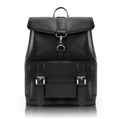 HAGEN | 15" Black Leather Laptop Backpack | McKleinUSA