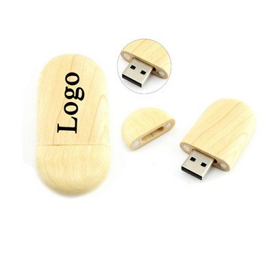 Oval Wood USB Drive