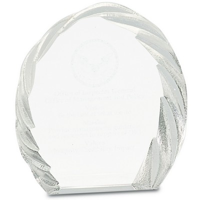 6" Oval Crystal with Decorative Edge