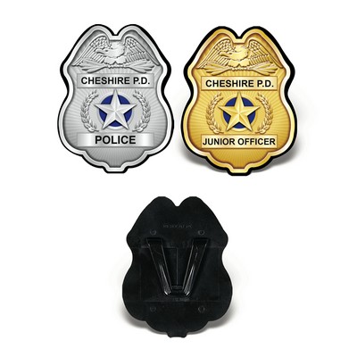 Plastic Police Badge w/ Complete Custom Decal