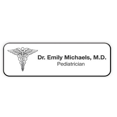 Engraved Plastic Name Badge - 3" x 1"