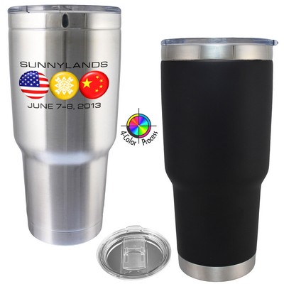 22 Oz. Satin Black Stainless Double Wall Boss Vacuum Tumbler w/Lid (4 Color Process)