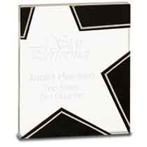 5 1/2" Silver/Black Glass Star