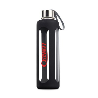 The Pure Glass/Silicone Bottle - 17oz Black