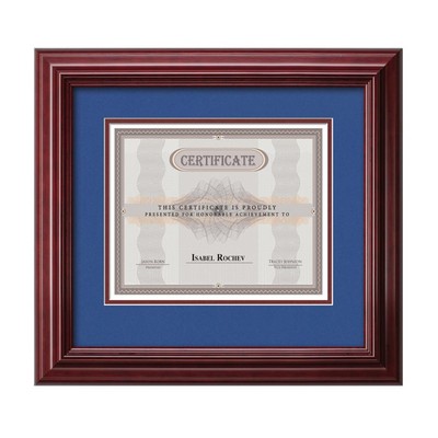 Kentridge Certificate Frame - Mahogany/Royal Blue 8½"x11"