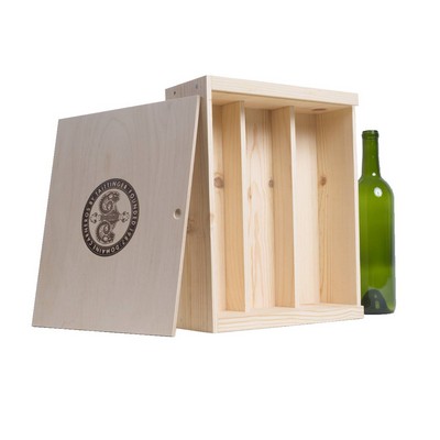 3-Bottle Wood Wine Box