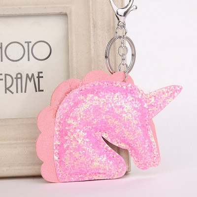 Horse Shaped Reversible Sequins Keychain