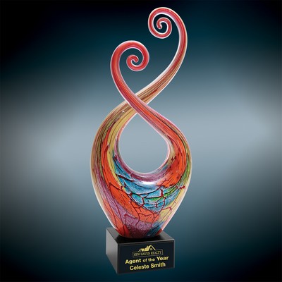 14" Multi-Color Twist Art Glass