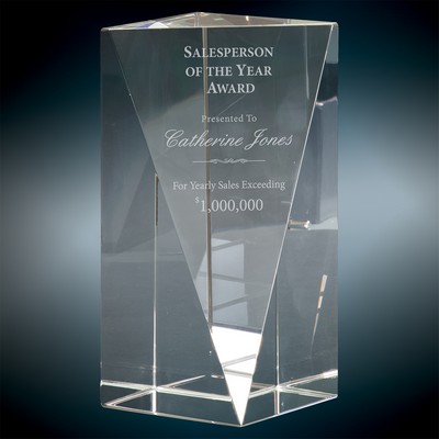 Crystal Triangle Front Pillar Award