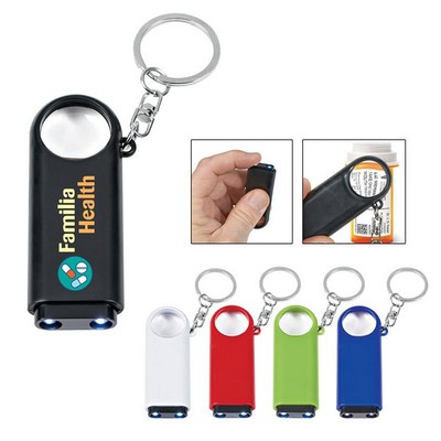 Magnifier And LED Light Key Chain