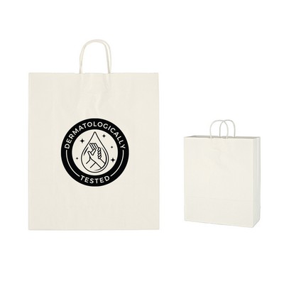 Kraft Paper White Shopping Bag - 16" x 19"