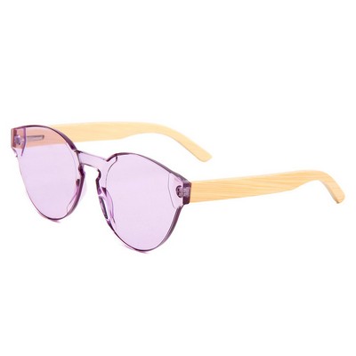 Bamboo Sunglasses - Purple Lenses