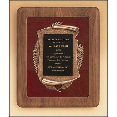 Manchester Series American Walnut Plaque w/Antique Bronze Casting (14"x 17")