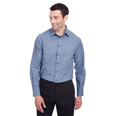 Devon and Jones Men's Crown Collection® Stretch Pinpoint Chambray Woven Shirt