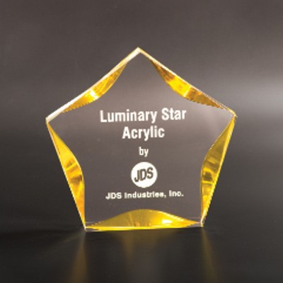 7" Clear/Gold Luminary Acrylic Star