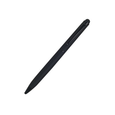 Matte Black Slim Line Stylus Top Ball Point Pen