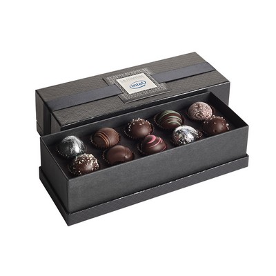 La Lumiere Collection - 10 piece Belgian Chocolate Signature Truffle Box - Dark Delights with Buckle