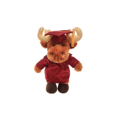 soft plush Moose with graduation cap &gown