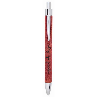 Rose Laser Engraved Leatherette Pen