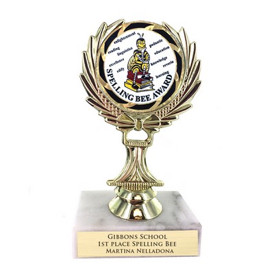 5¼" Trophy Rise w/2" Mylar Spelling Bee Insert