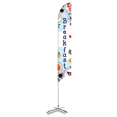 Breakfast Pre Printed 15' G7 Feather Flag - Light Blue