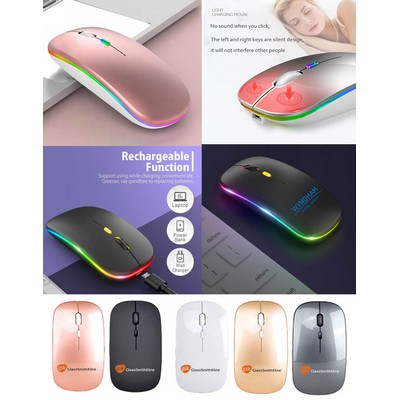 Kidder LED Wireless Mouse with Built-in rechargeable battery (Rose Gold)