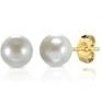 Jilco Inc. 9 Mil Pearl Yellow Gold Stud Earrings