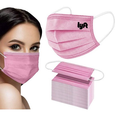 Disposable Masks In Pink, Red, Black, Gray, Blue - Printed